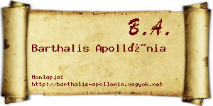 Barthalis Apollónia névjegykártya